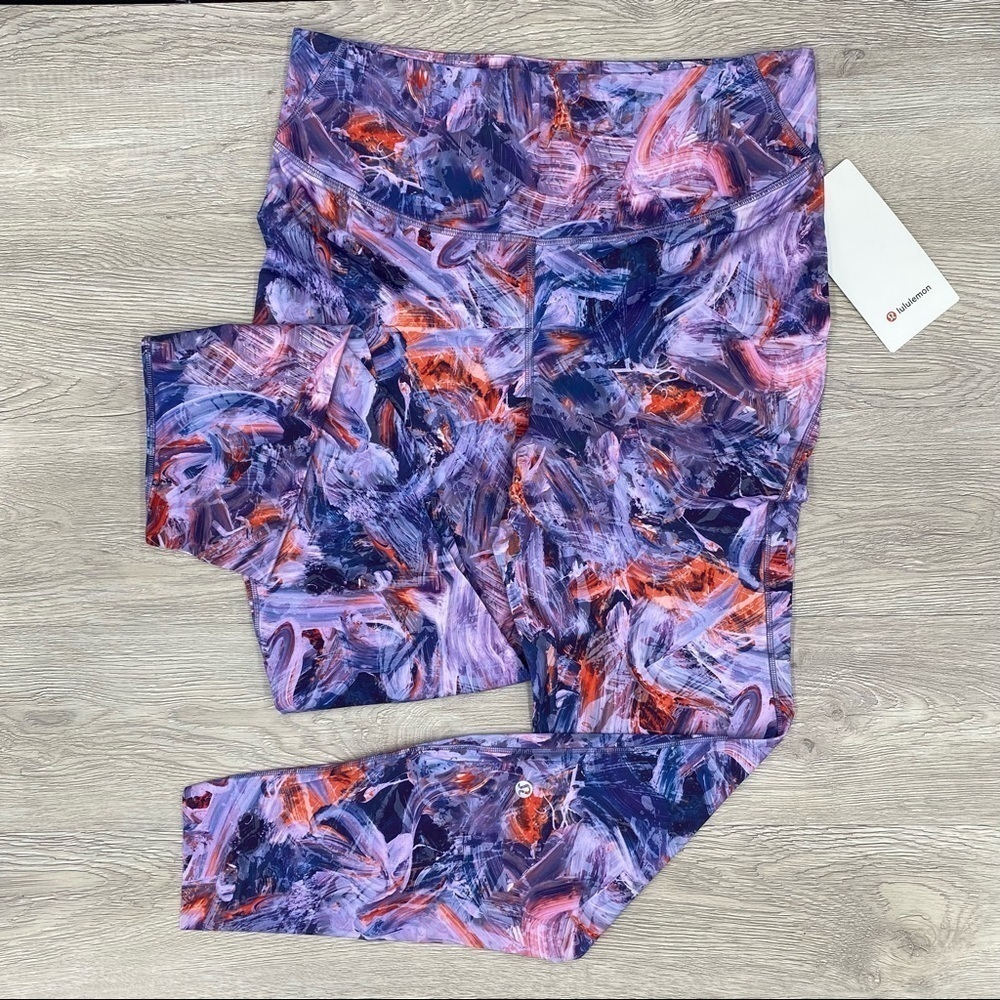 Nwt Lululemon Base Pace High Rise Brushed Tight 28” Atmospheric Purple Multi 12